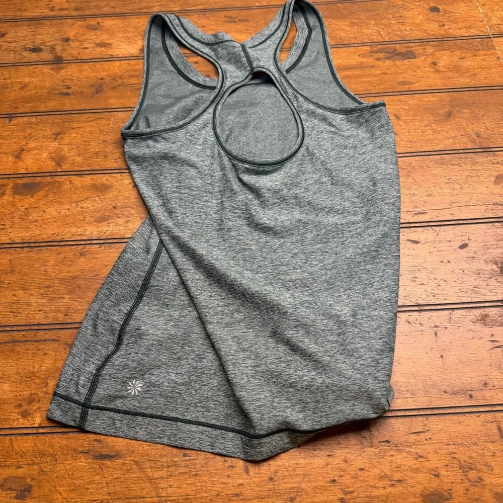 Athleta Green Heathered Racerback Tank Top Athletic‎ Workout Athleisure Size S - Picture 4 of 5